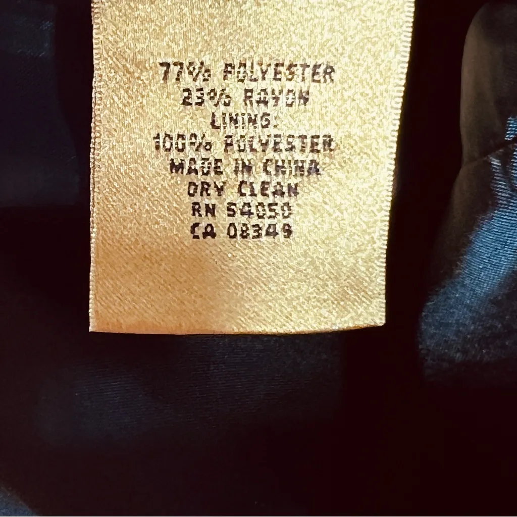 Jasper Size 4 Petite Tank Dressy Top Golden & Black w/Side Zipper - Image 4