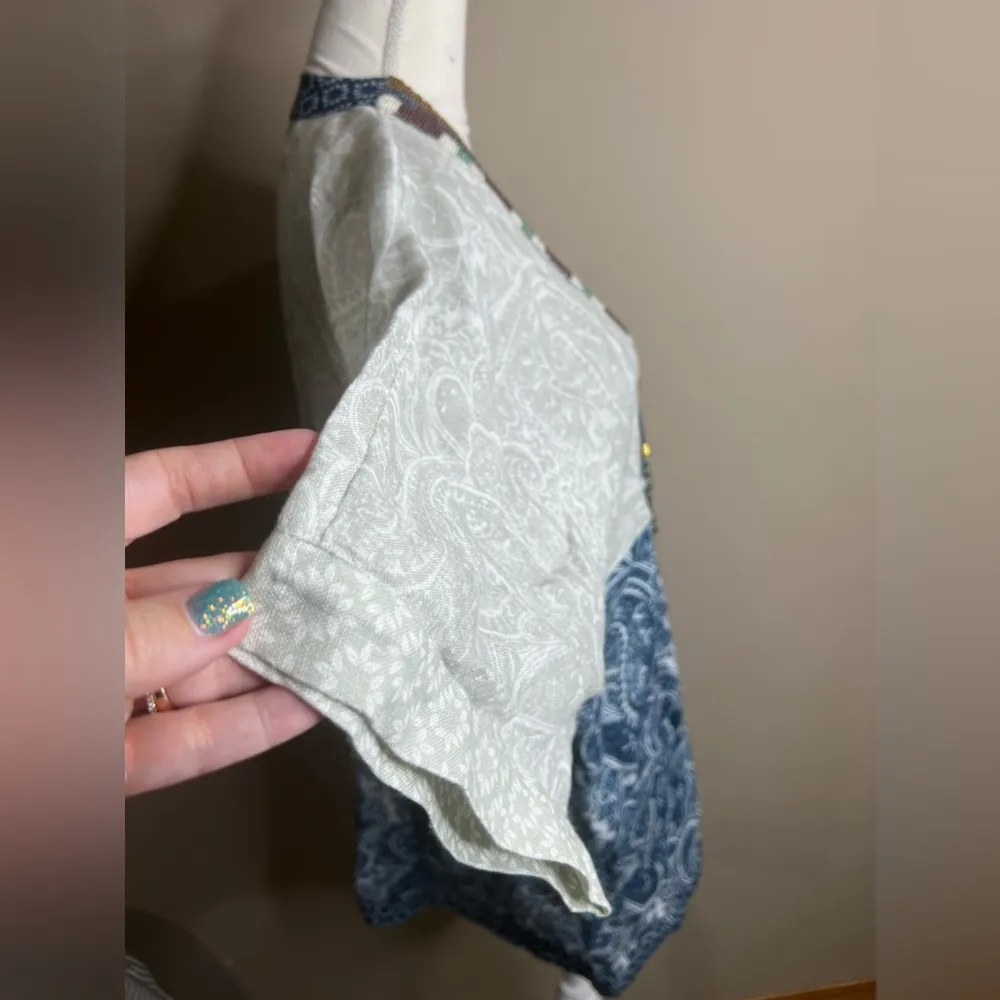 Soft surroundings still waters linen kimono size s/m - Image 8