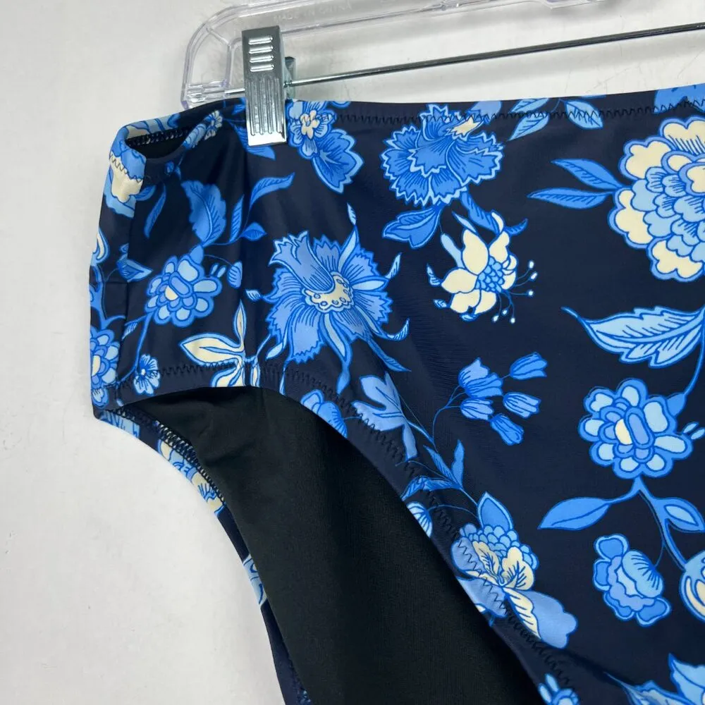 NWT J. Crew High Rise Bikini Bottom in Midnight Blue Floral Plus Size XXL NEW - Image 3