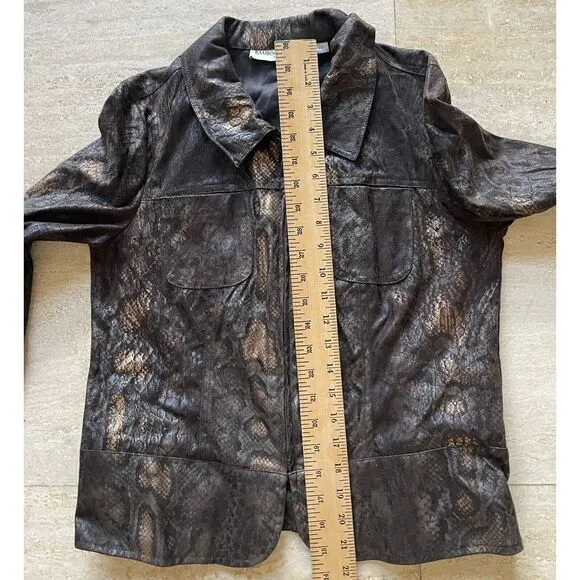 Bamboo Traders Jacket Metallic Snake Print‎ Zip Long Sleeve PS Petite S Size undefined - Image 5