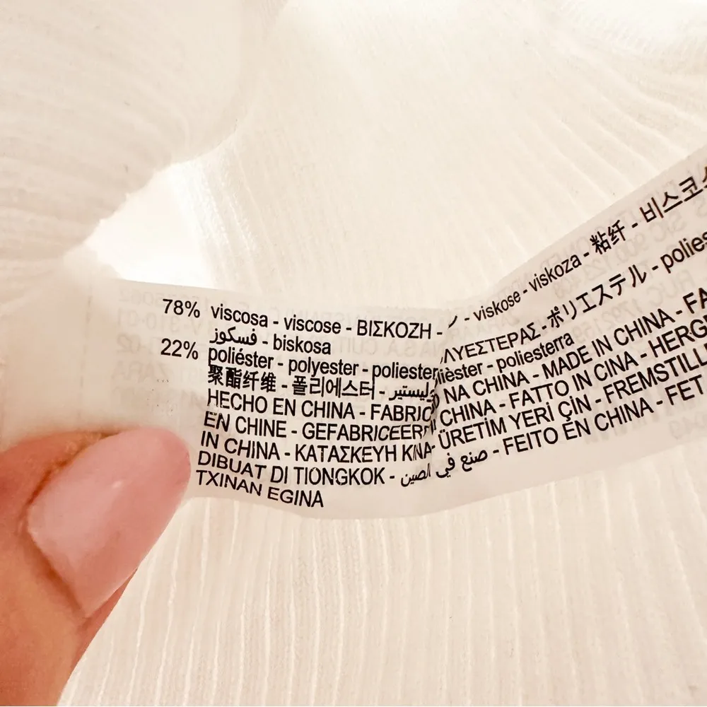 NWT Zara White Ribbed Sweater Knit Sweetheart Neckline Crop Tank top sz Large - Image 10