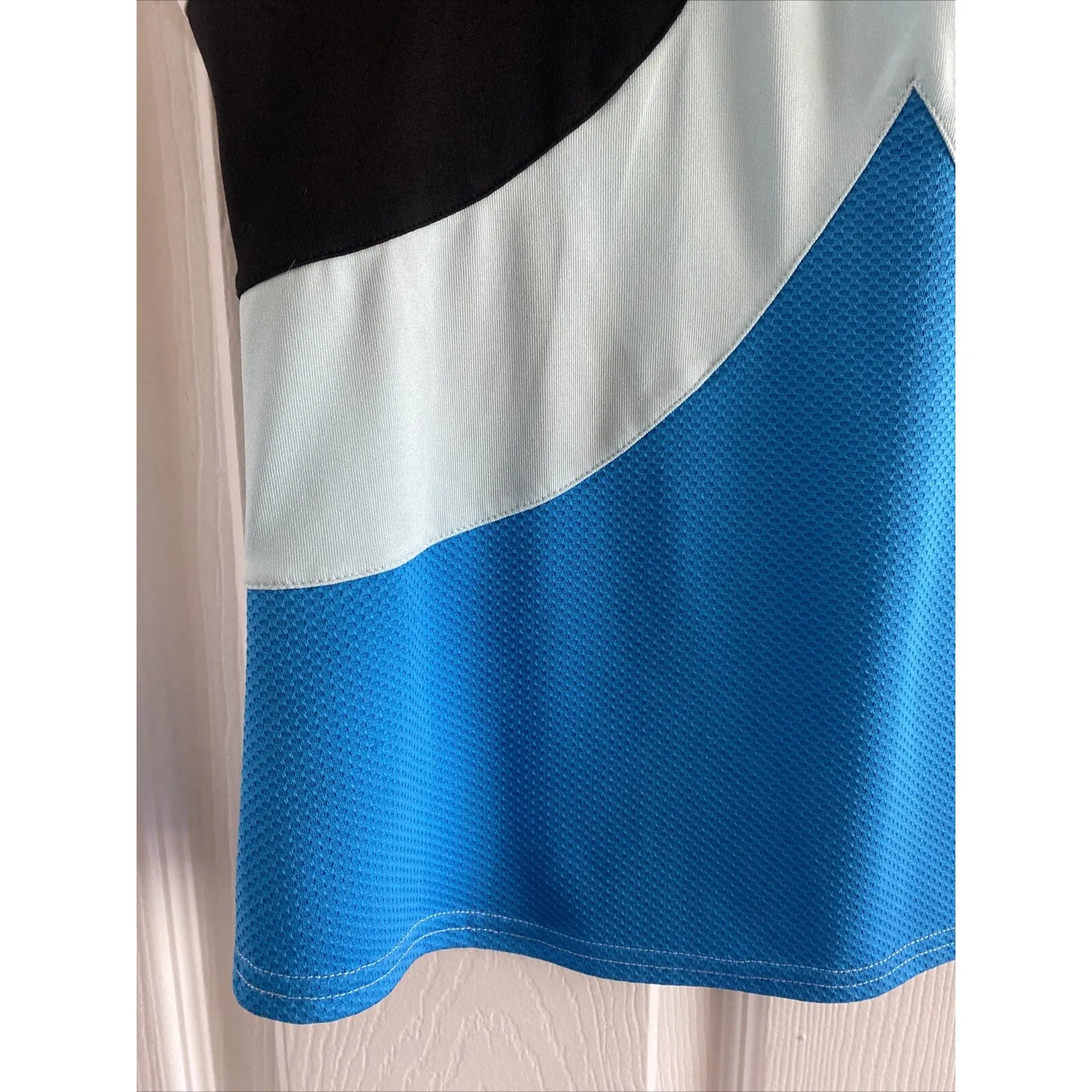 Swing Bette Court Womens Large Tennis Top Wicking Performance Golf Polo Preppy Blue - Image 8