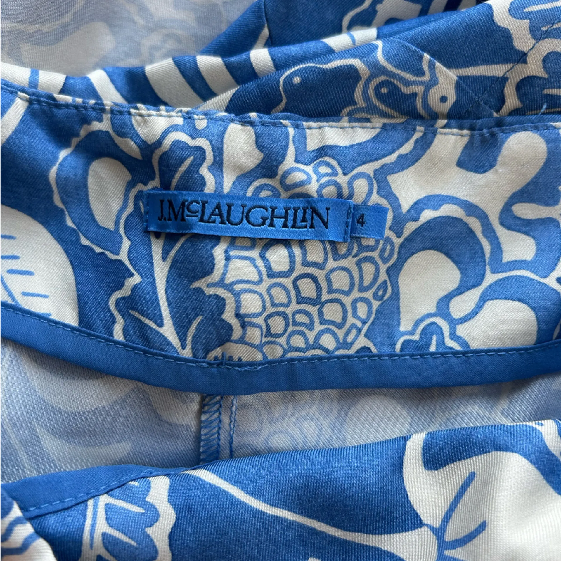 J.McLaughlin Silk Bimini Blue Pant Shirt Set S - Image 8