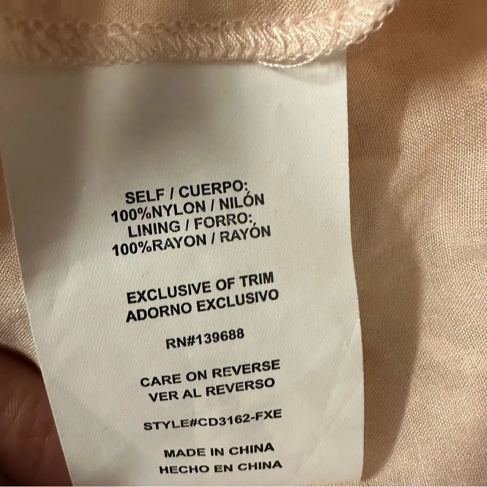 Anthropologie Coco+Jaimeson Peach Linear Lace Wrap Front Dress Womens Medium - Image 10