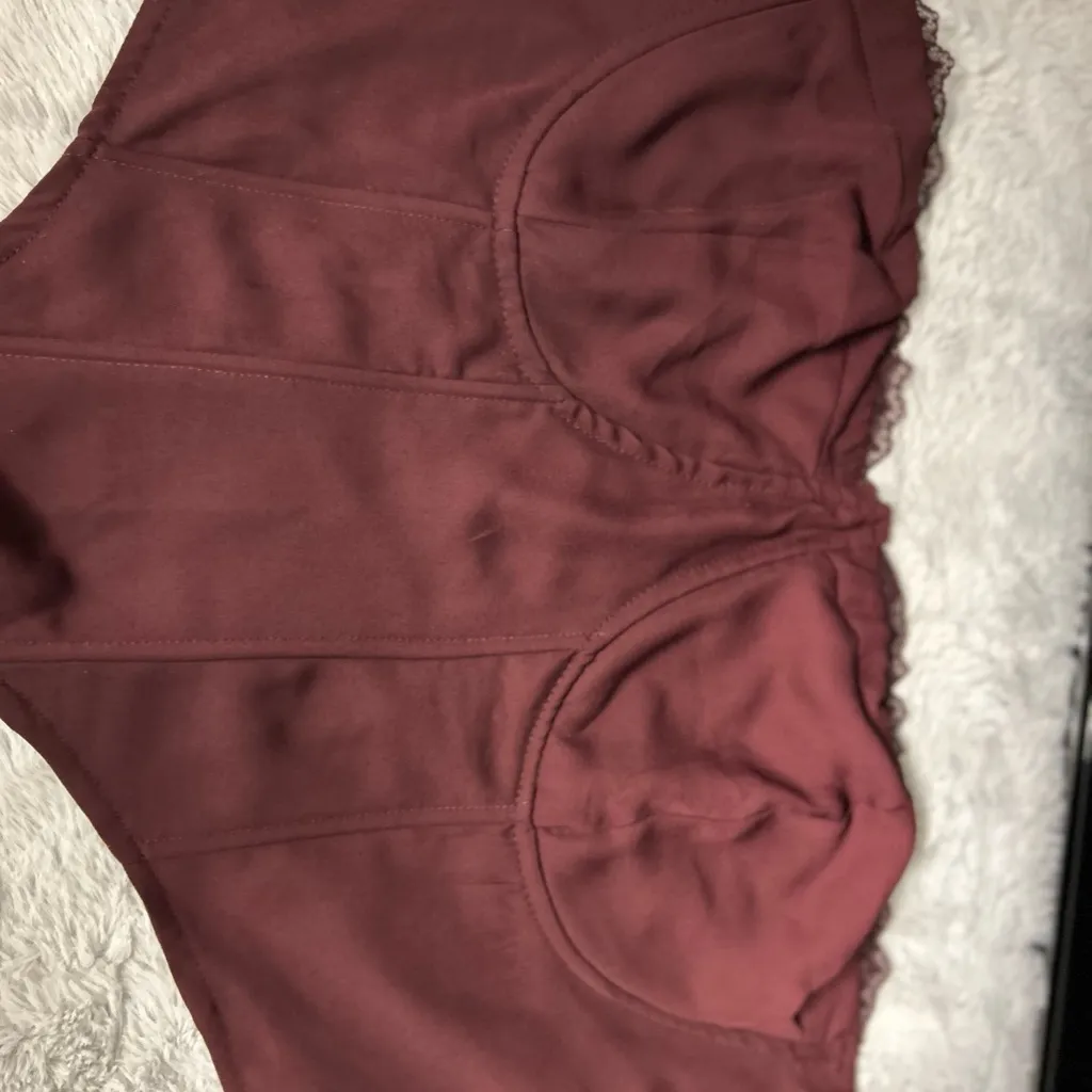 Forever 21 Dark Red Lace Bustier - Image 4