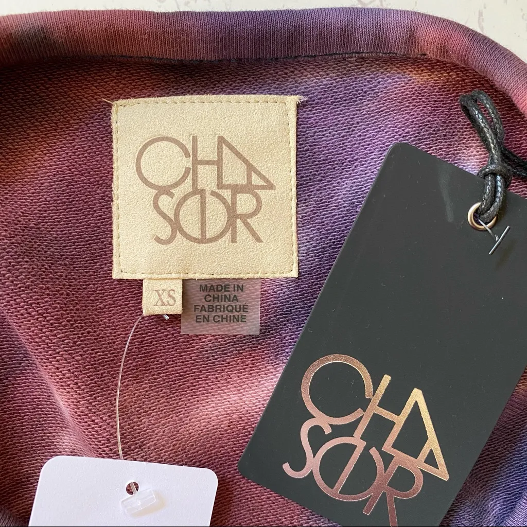 Chaser Mika Tie Dye Sweatshirt Berry NWT Women's Size XS Purple Multi - Image 7