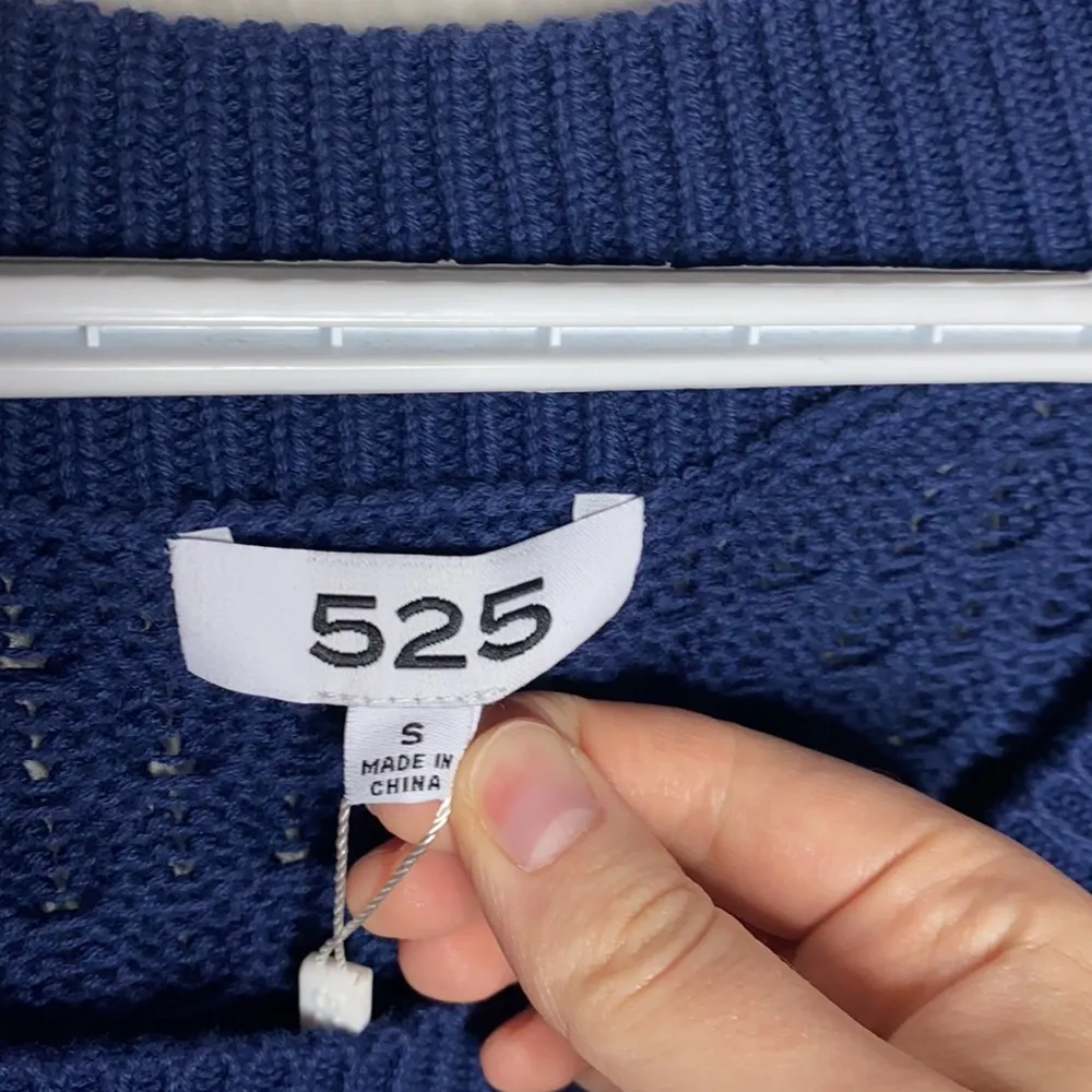 525 America  square neck ruffle cable sweater sz S - Image 7