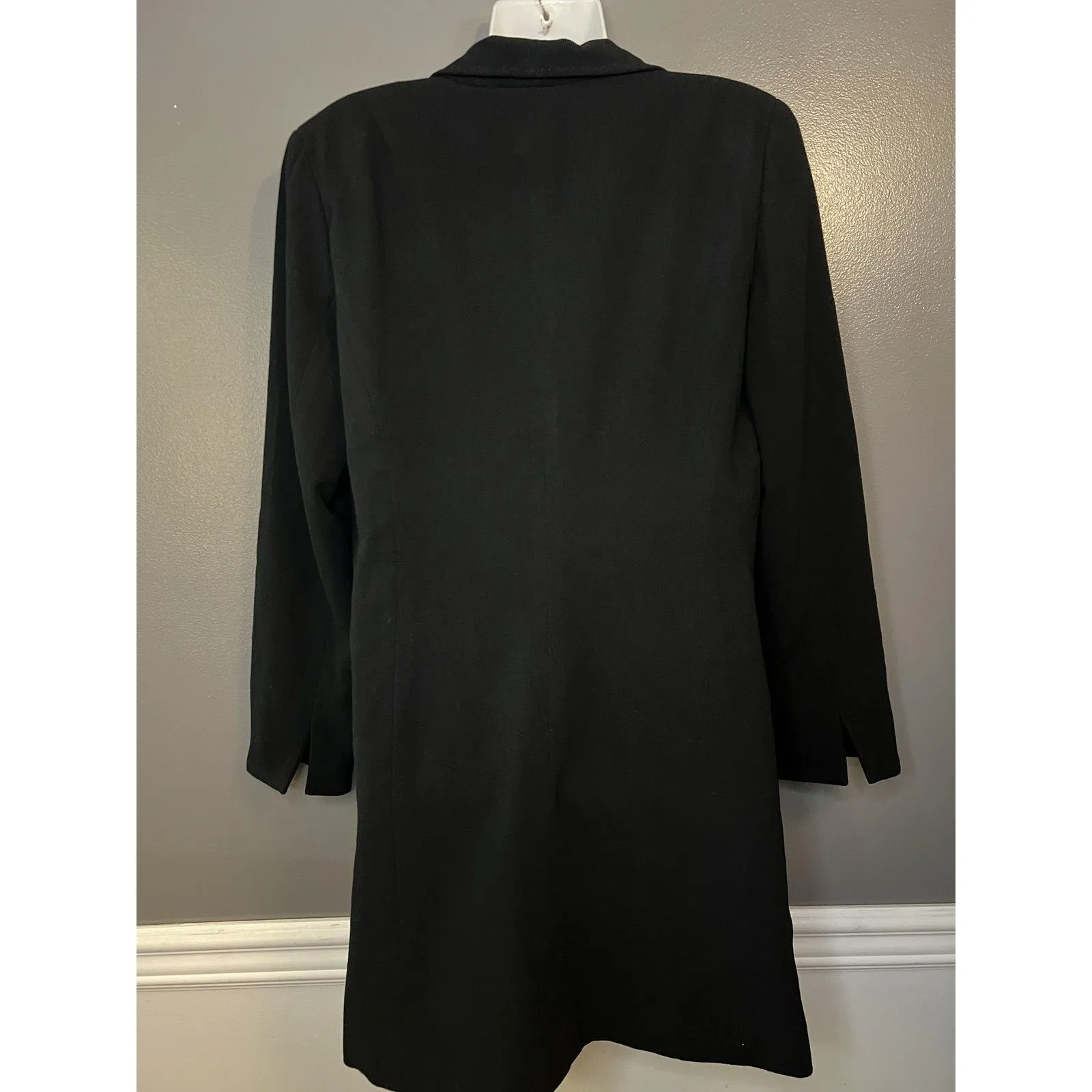 Signature By Larry Levine Coat Womens 12 Black Single Button Lined Overcoat - Image 6