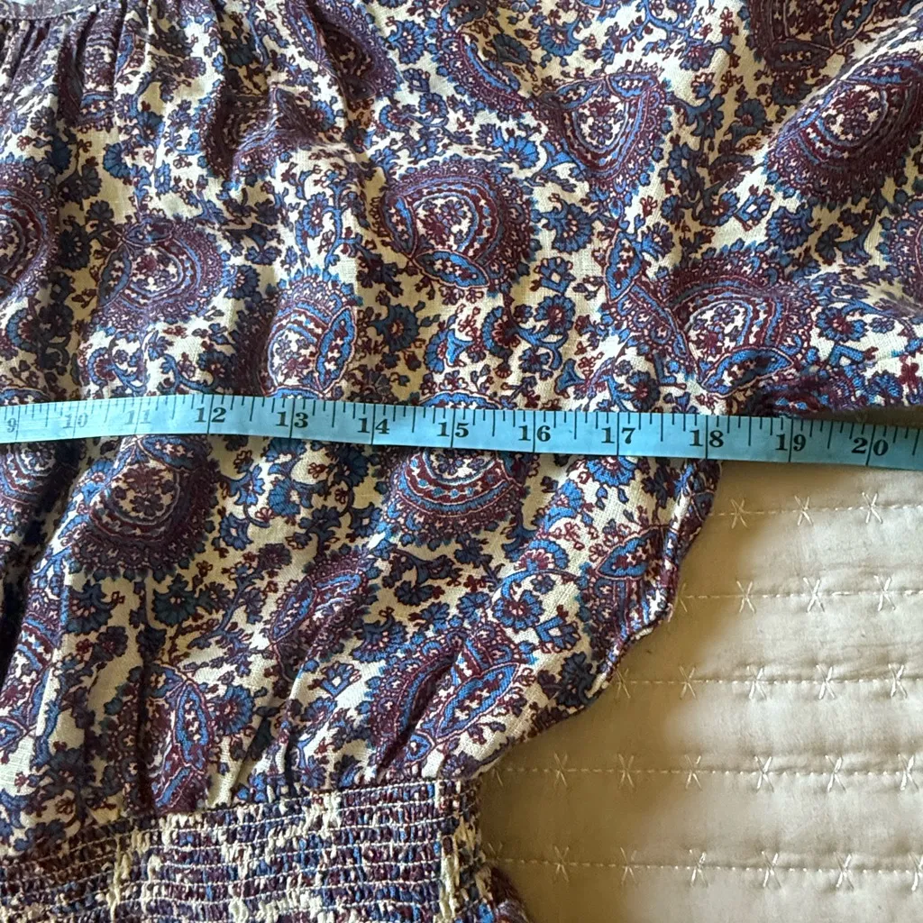 J.Crew Palermo Smocked-Waist Linen Mini Dress in Floral Bouquet, size Small‎ - Image 7