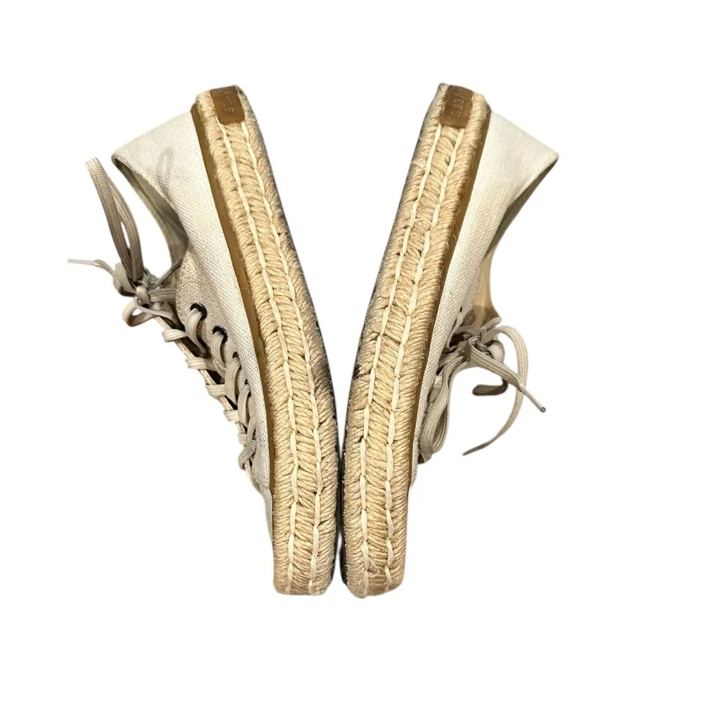 SeaVees Lace-up Coronado Natural Slub Linen Cream Espadrille Sneakers 8 - Image 4