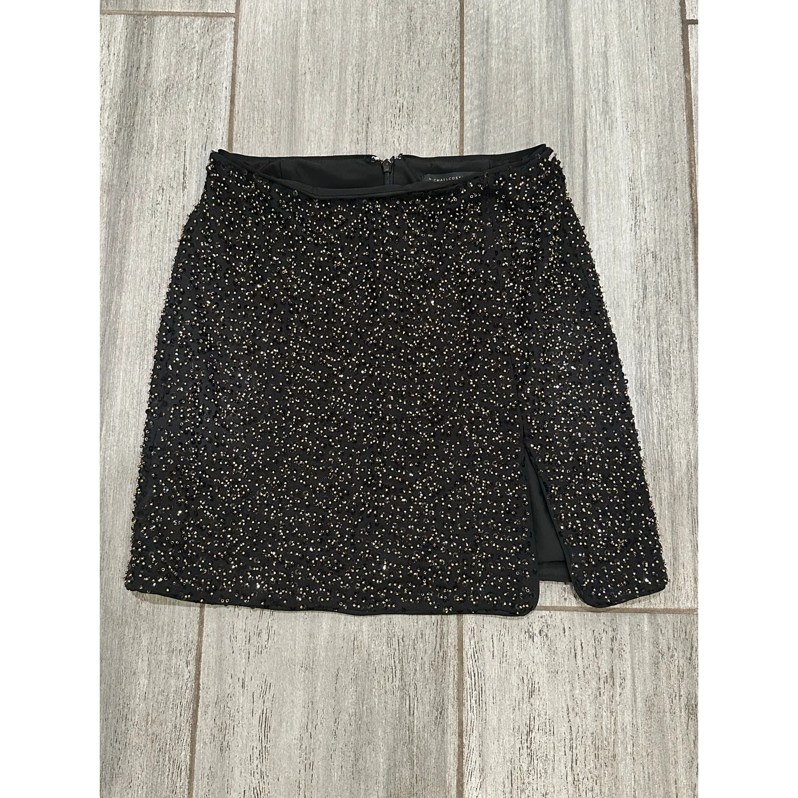 Michael Costello x Revolve Sierra Beaded Mini Skirt Black Size Medium - Image 2