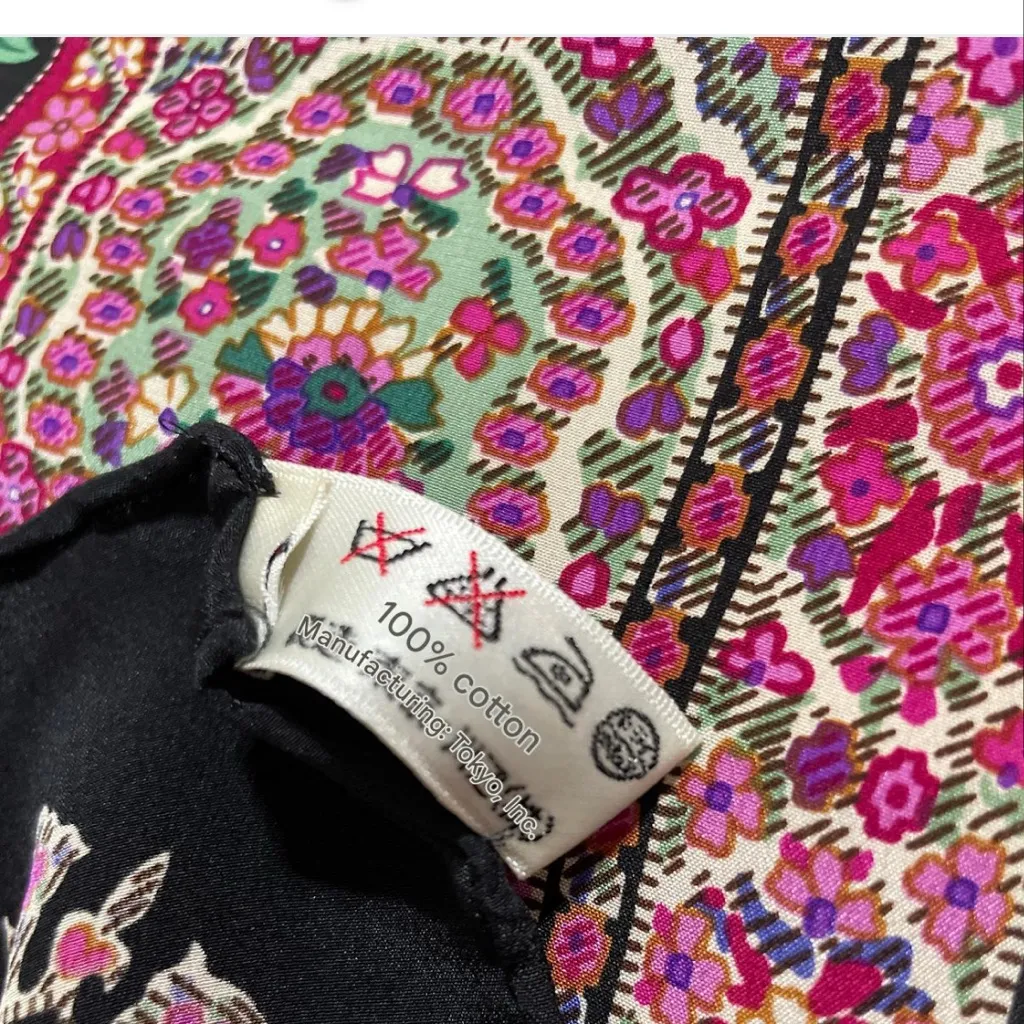 Yves Saint Laurent Floral Patterned Cotton Scarf - Image 7