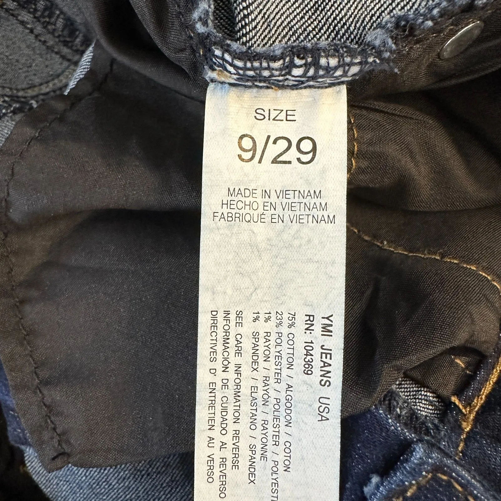 YMI Gigi High Rise Flare Distressed Raw Hem Dark Wash Jeans 9/29 NEW with Tags - Image 7