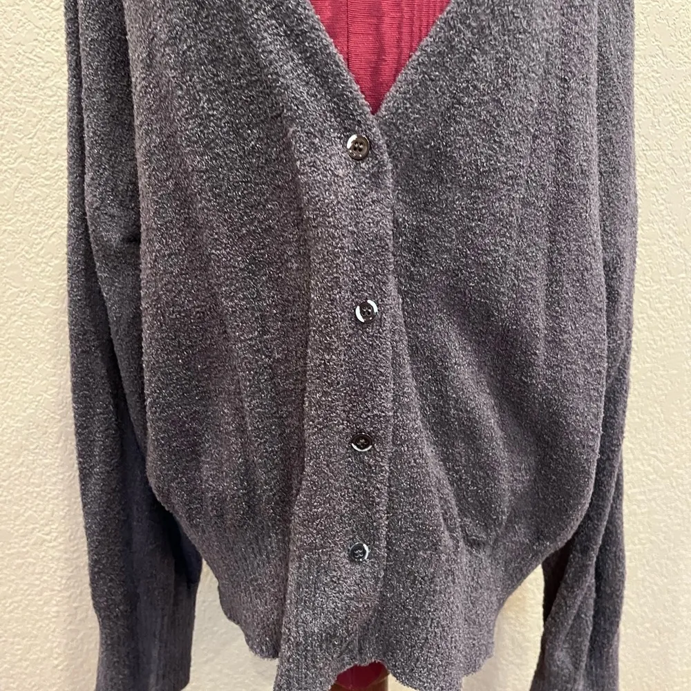 Cozy Button Womens Cardigan - Charcoal - Image 7