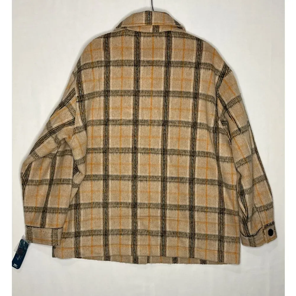 NWT Sebby Women's Oversized Plaid Fall Shirt Coat size large - Image 9