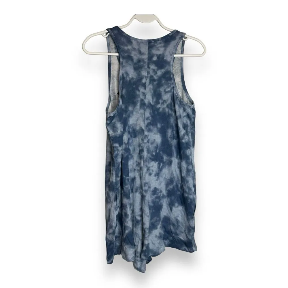 NWOT Polo Ralph Lauren Women's S Blue Tie Dye Sleeveless Lightweight 3" Romper - Image 2