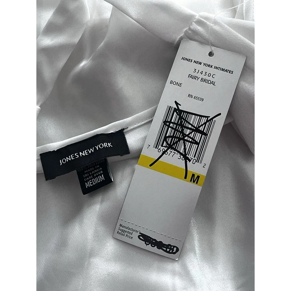 Jones New York Fairy Bridal Intimates Sexy White Bone Teddy Nightie Medium NWT - Image 6