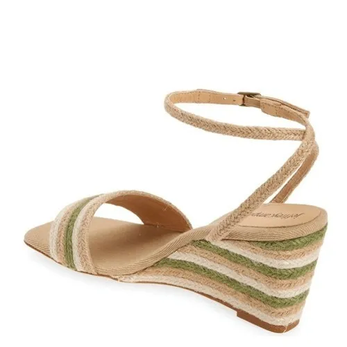 Jeffery Campbell Women's‎ Sailboat Wedge Jute Sandals, Tan/Green, Size 9, NWT - Image 3