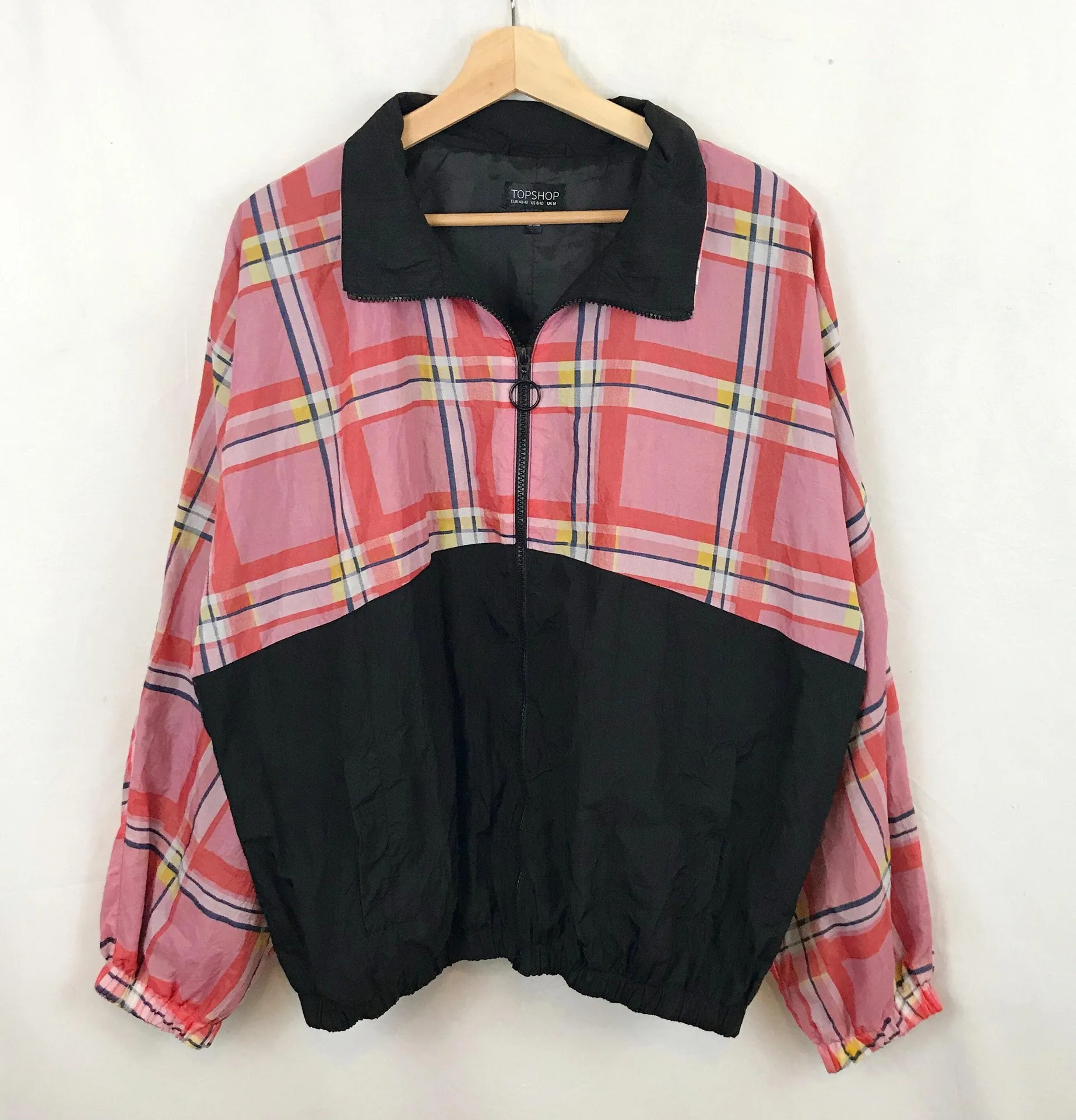 Topshop Plaid Windbreaker Jacket - Image 3