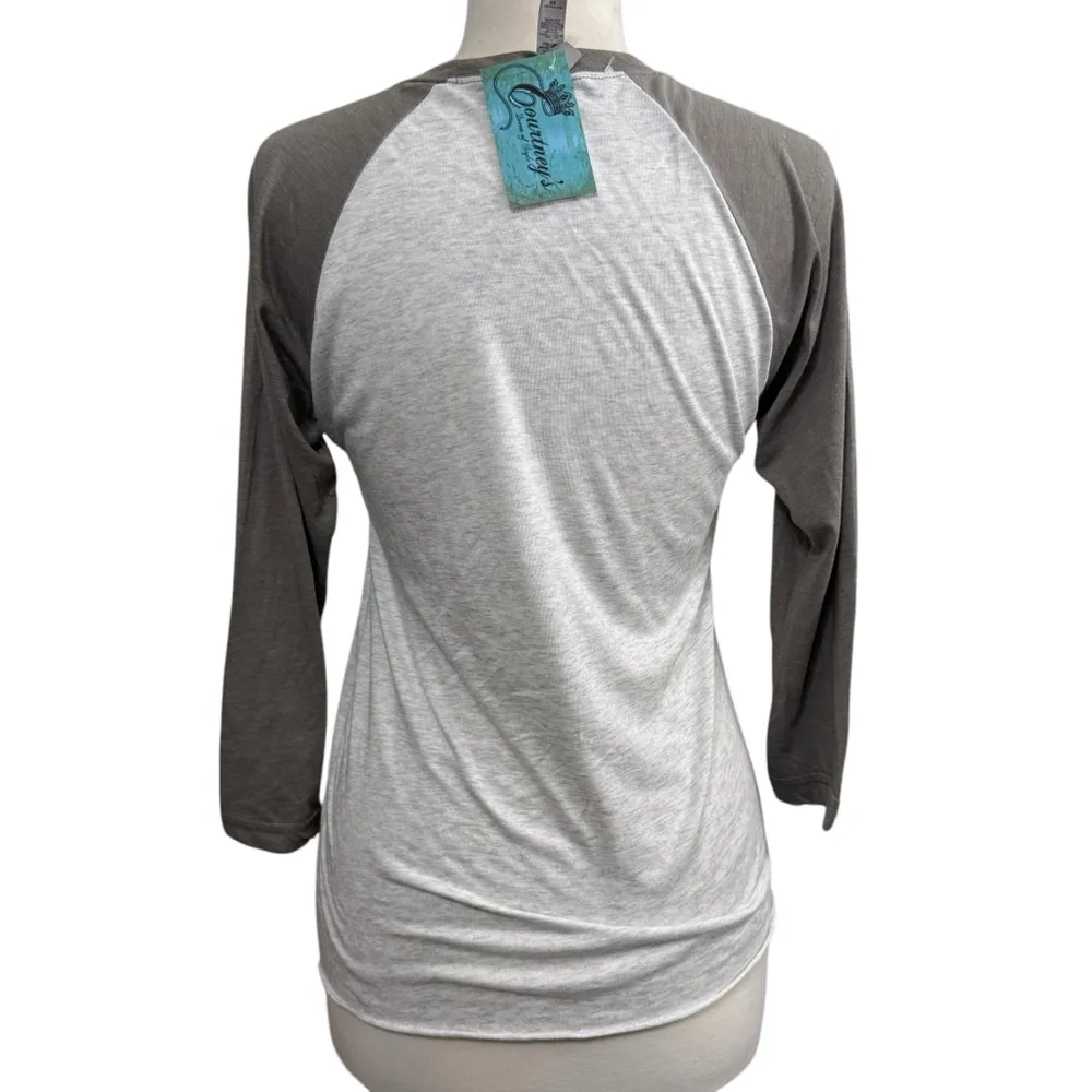 Christian Scripture Baseball Tee XS Grey - Image 4