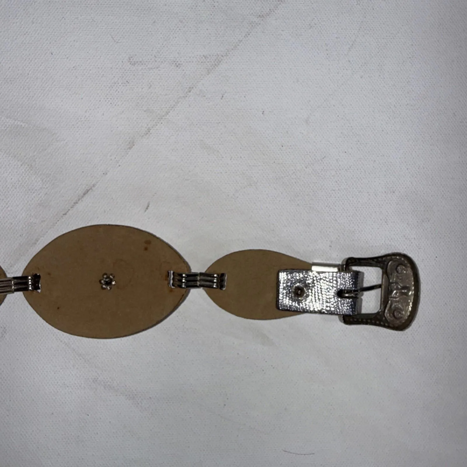 Vintage Y2K Silver Tone Stamped Metal Boho Western Rodeo Concho Style Belt - Image 13