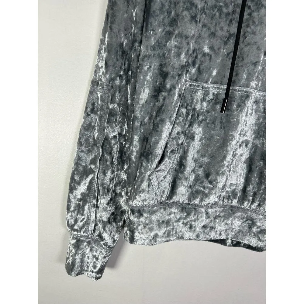 LF Emma & Sam Silver Crushed Velvet Hoodie XS NWT - Image 5