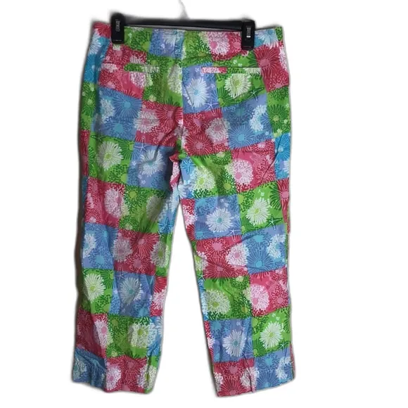 Lilly Pulitzer capris colorful patchwork floral pants  size 4 - Image 7