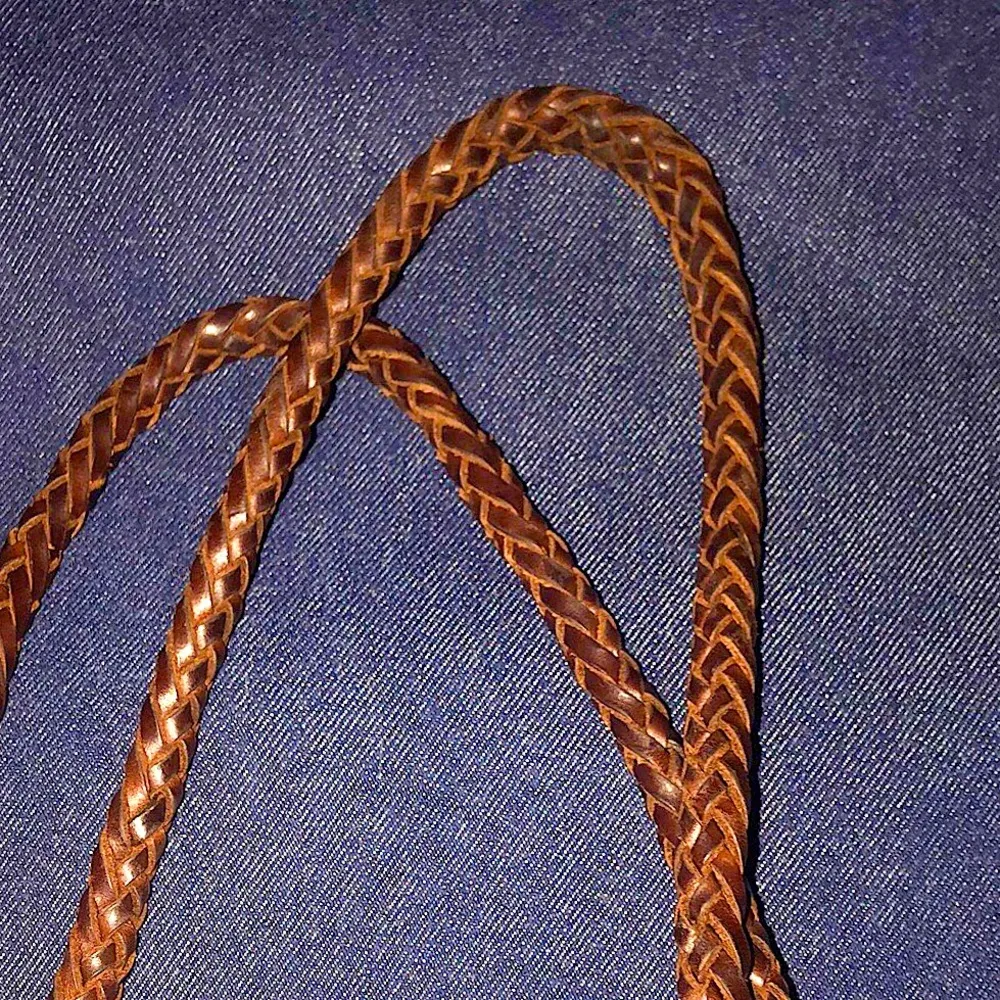 RALPH LAUREN Denim & Braided Leather Shoulder Strap Oversized Lined Tote Bag - Image 2