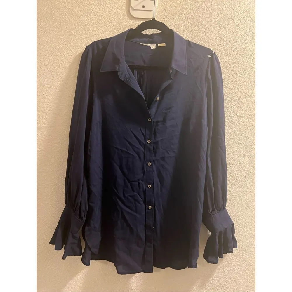 ✨Anthro Maeve Ruffled-Cuff Button Down Top✨ - Image 7