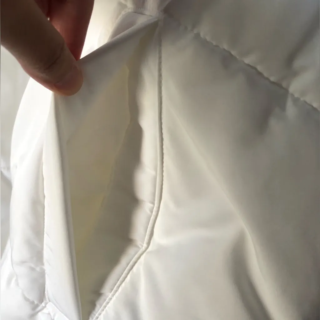 Zara oversized puffer hoodie vest side pockets full zip up women size S-M - Image 11