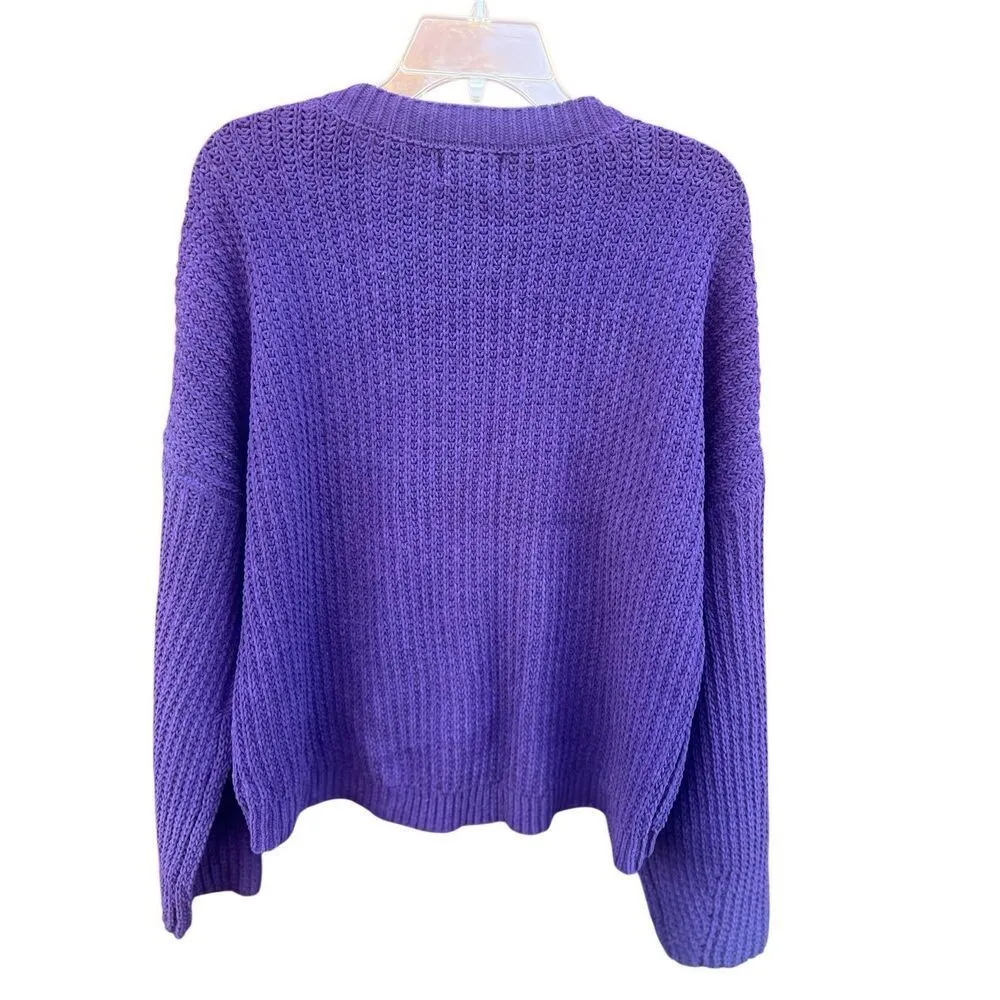 Universal Thread Deep Purple Cable Sweater Sz M NWT - Image 2
