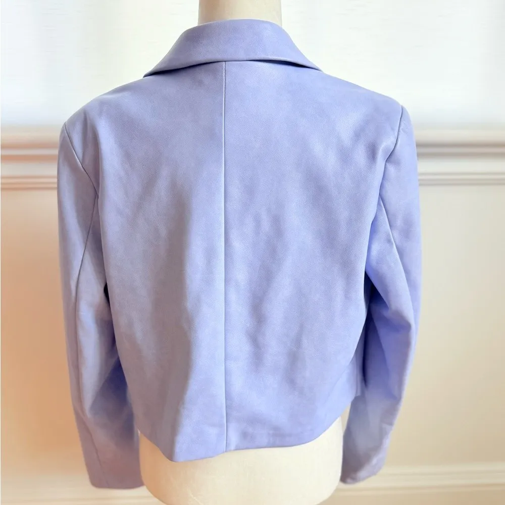 Avec Les Filles Cropped Faux Leather Jacket size Medium - Image 3