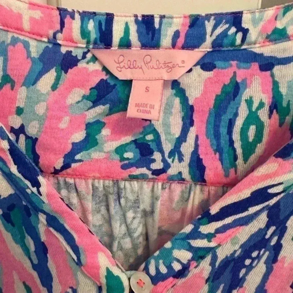 Lilly Pulitzer Lilias Tunic Cotton Top size Small - Image 3