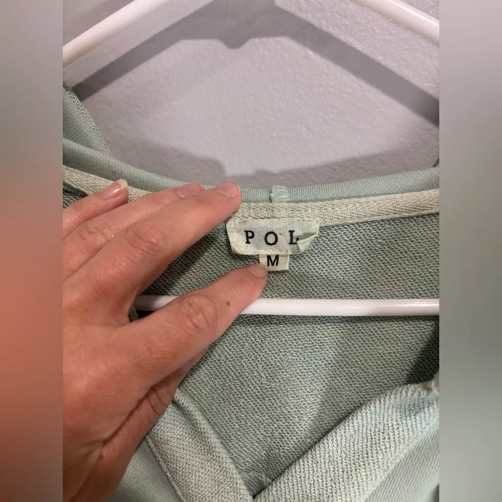 POL Distressed Ombré Teal Hoodie Pullover Small Oversized Boho Bohemian Hippie M - Image 4