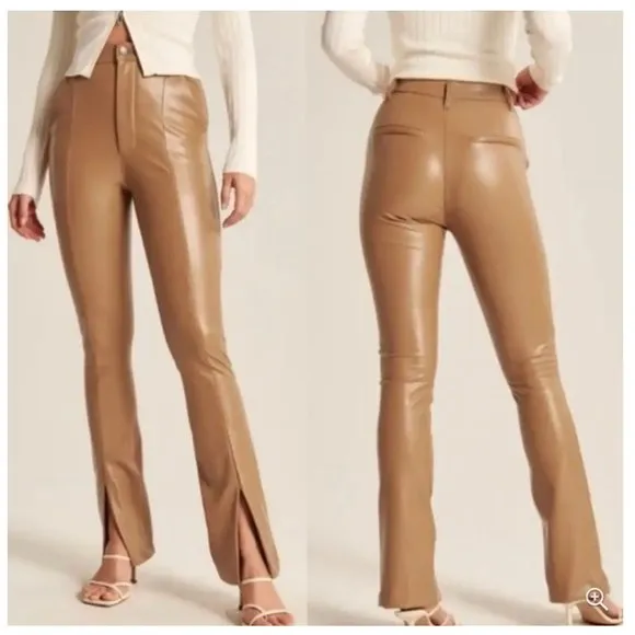 Abercrombie & Fitch The Skinny Ultra High Rise Vegan Leather Split-Hem Pant 26/2 - Image 2