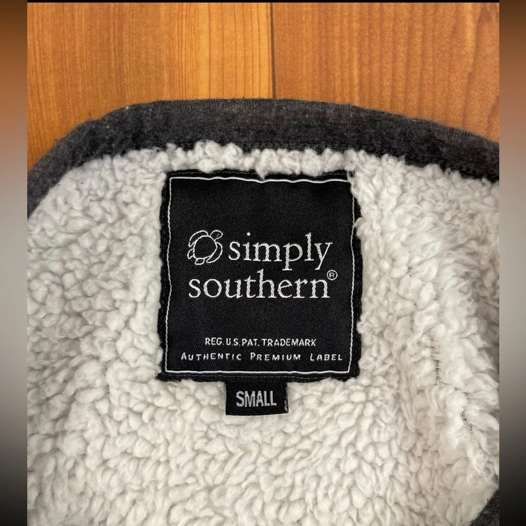 Simply Southern Women’s Sherpa Lined Sleep Gown Dress Cozy Lounge 3D Yarn Small - Image 3