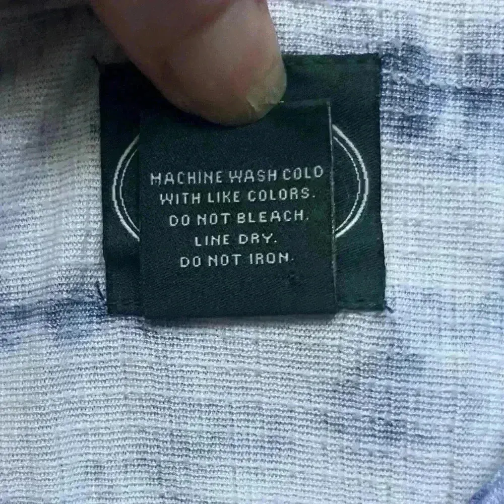 Laura Ashley Blue White Tie Dye Stripe Tie Shoulder Tank Top Size L - Image 4