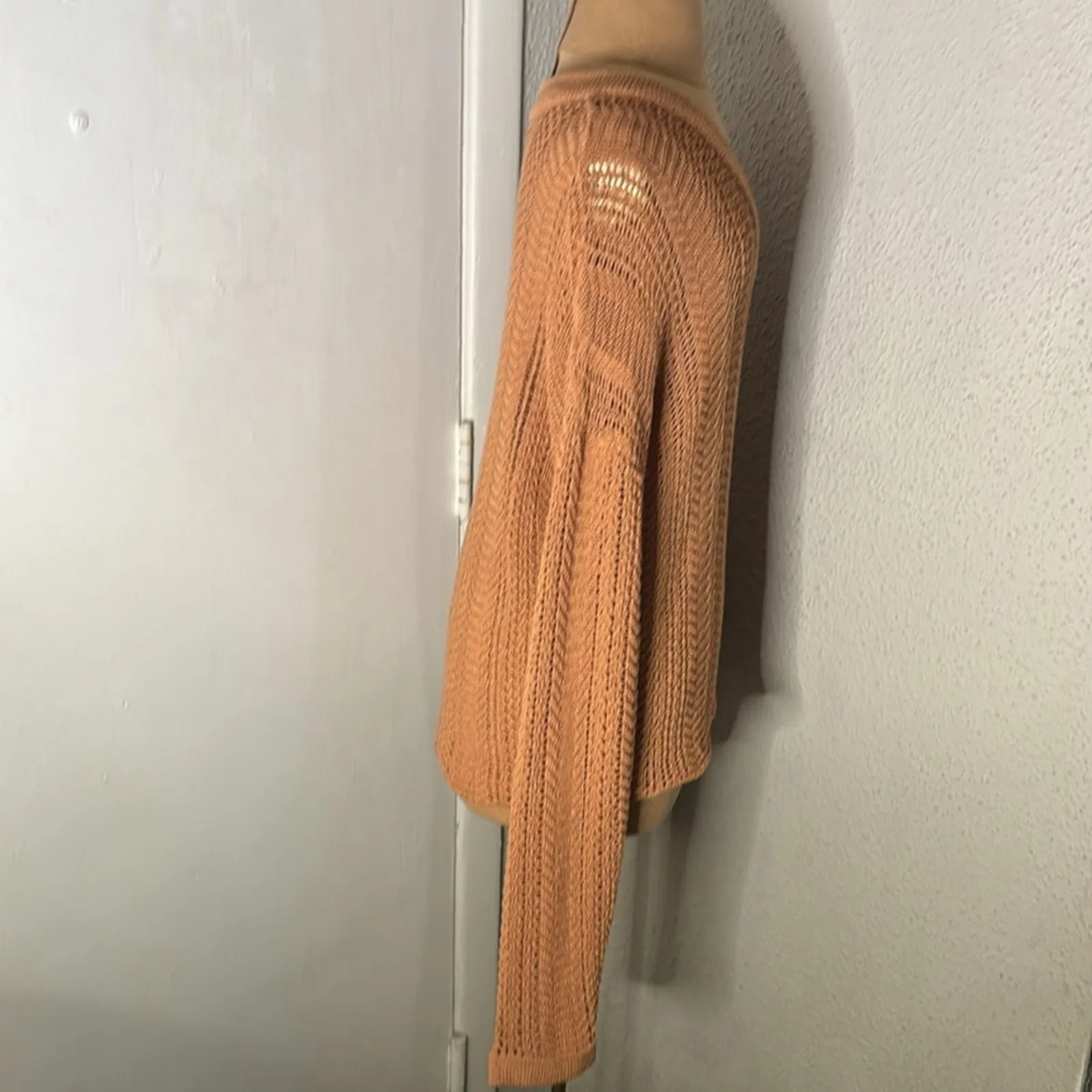 Lulus Knit Long Sleeve Brown Sweater S Cherry Girl Fisherman Cozycore Classicore - Image 6