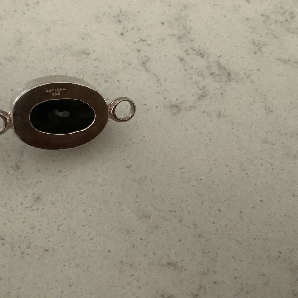 Vintage Haribou black onyx sterling bangle bracelet 925 Scandinavian Danish MCM Silver - Image 5