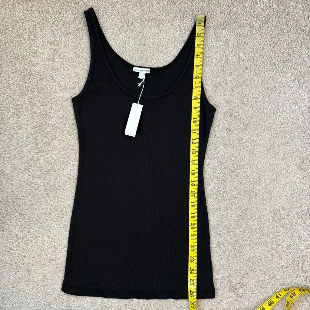 James Perse Ribbed Tank Top Black 2 equals M - Image 6