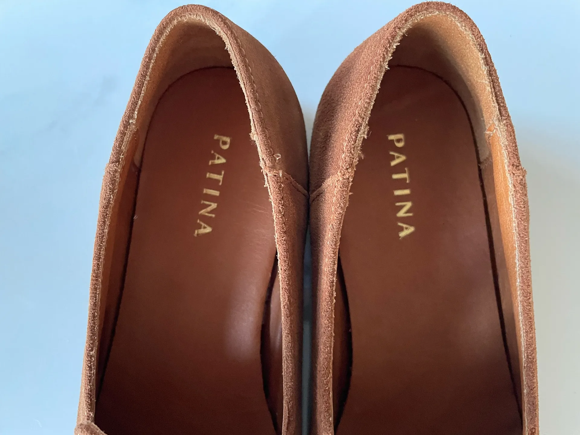 PATINA women's brown suede leather pointy toe slip on flats loafers Size US8 New - Image 2