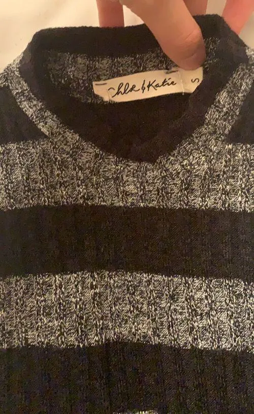 Striped Shirt / Sweater Vest Black - Image 3