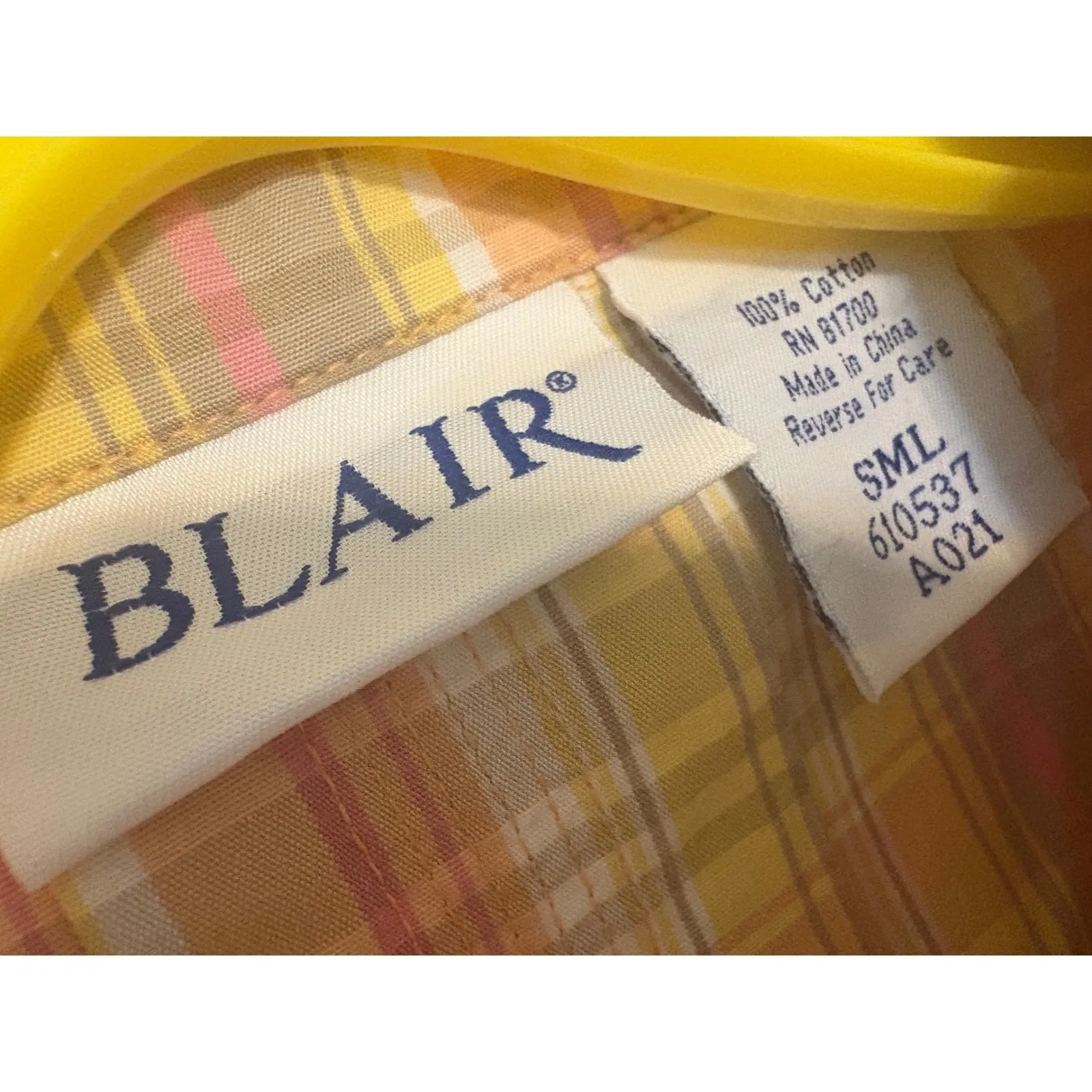 Vintage Blair Plaid Button Down Collared Blazer Shacket 100% Cotton Small - Image 3