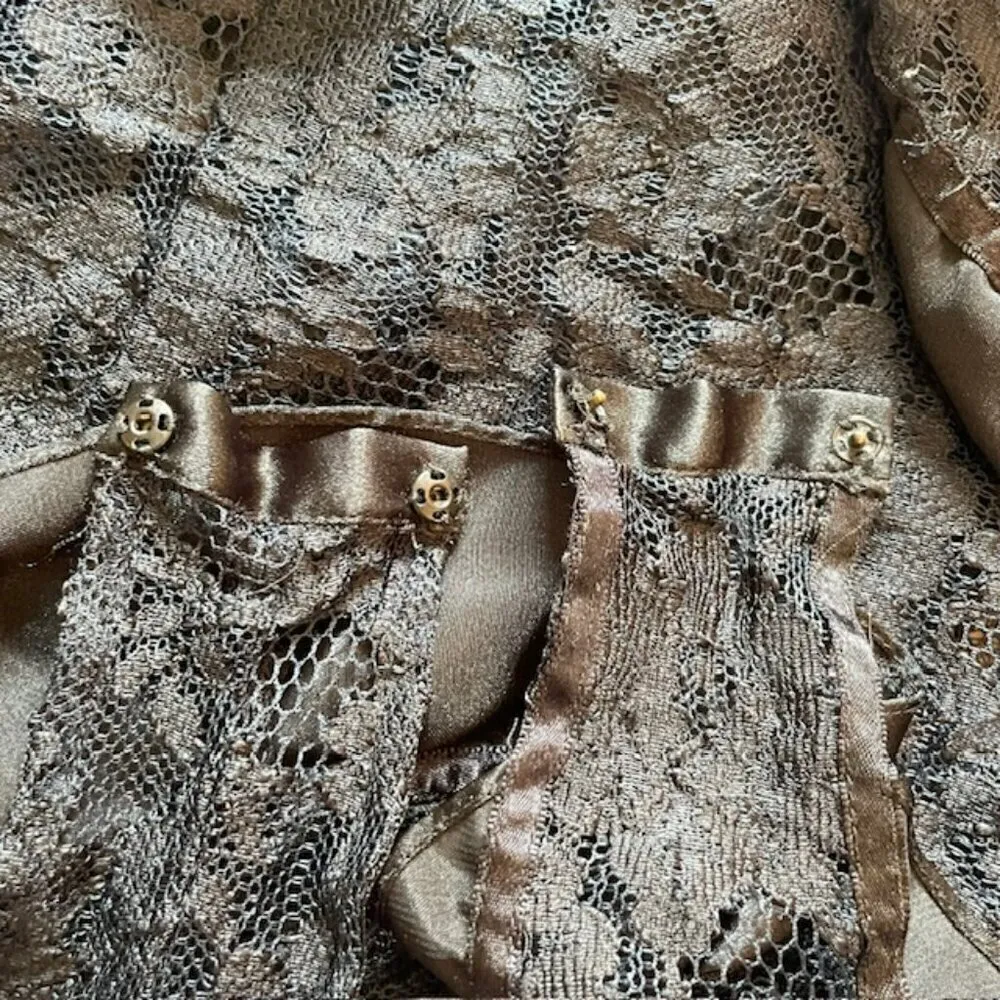 Victoria's Secret Vintage Gold Label Satin & Lace Teddy Bodysuit XS/S - Image 12