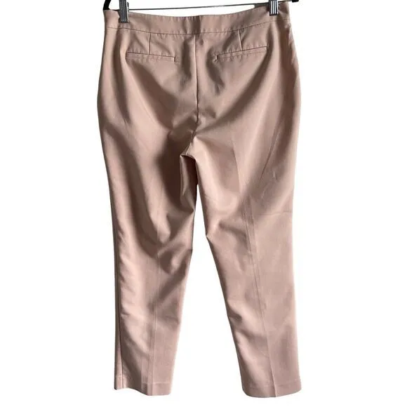 B4 Chaus Dress Pants Cropped Ankle Career Casual‎ Blush Pink Trousers Tan Size 8 - Image 2