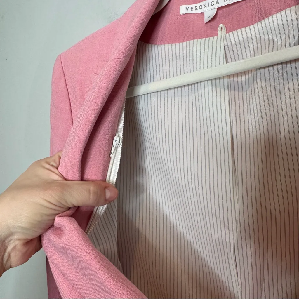 Veronica Beard Miller Dickey Double Breasted Blazer Peony Baby Pink Size 6 - Image 13