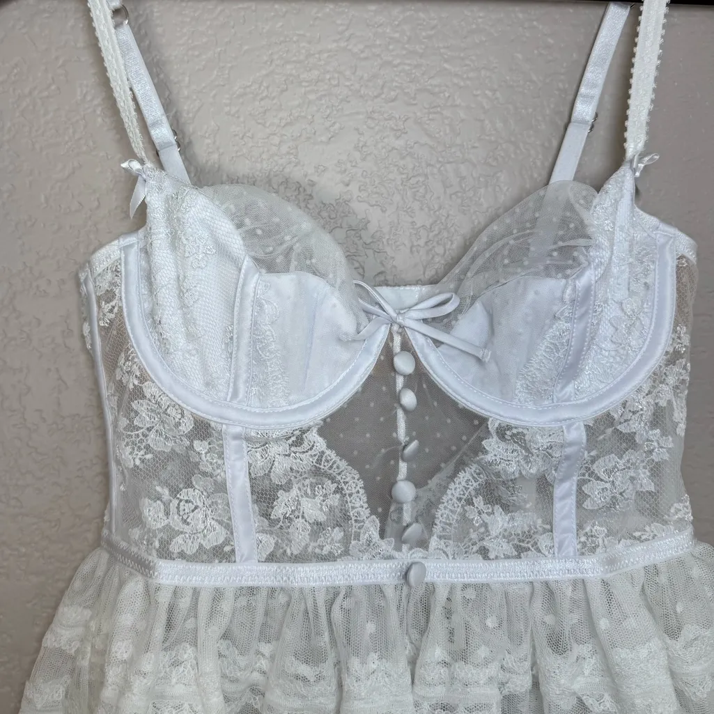 For Love & Lemons Love Story Slip Dress in White size XS NEW $159 VS Bride - Image 15