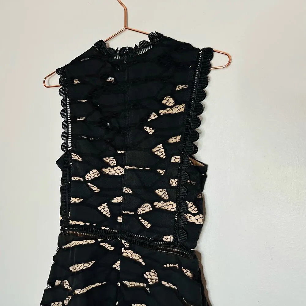 ACLER Women's Black Ascot Lace Cut Out Sleeveless Skirt Dress Size 4 - Image 11
