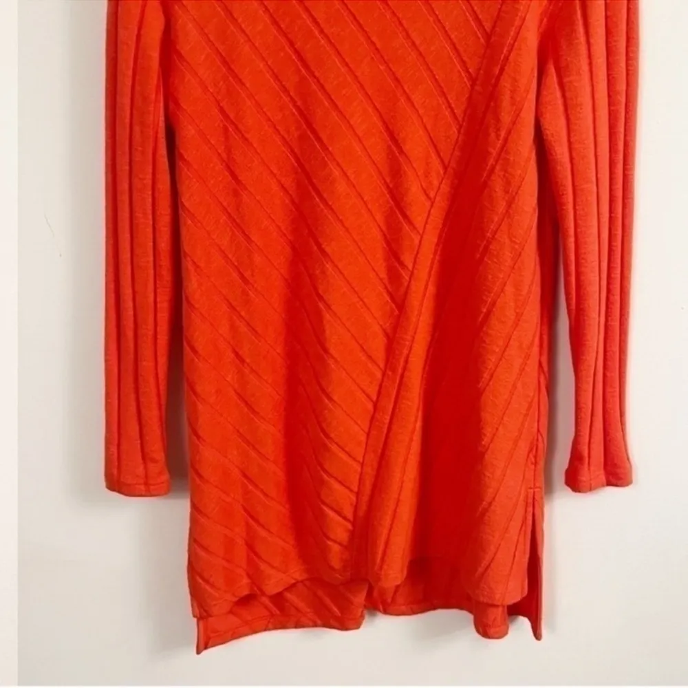 Maeve Asymmetrical Ribbed Knit Sweater Tunic Orange Size XS - Image 3