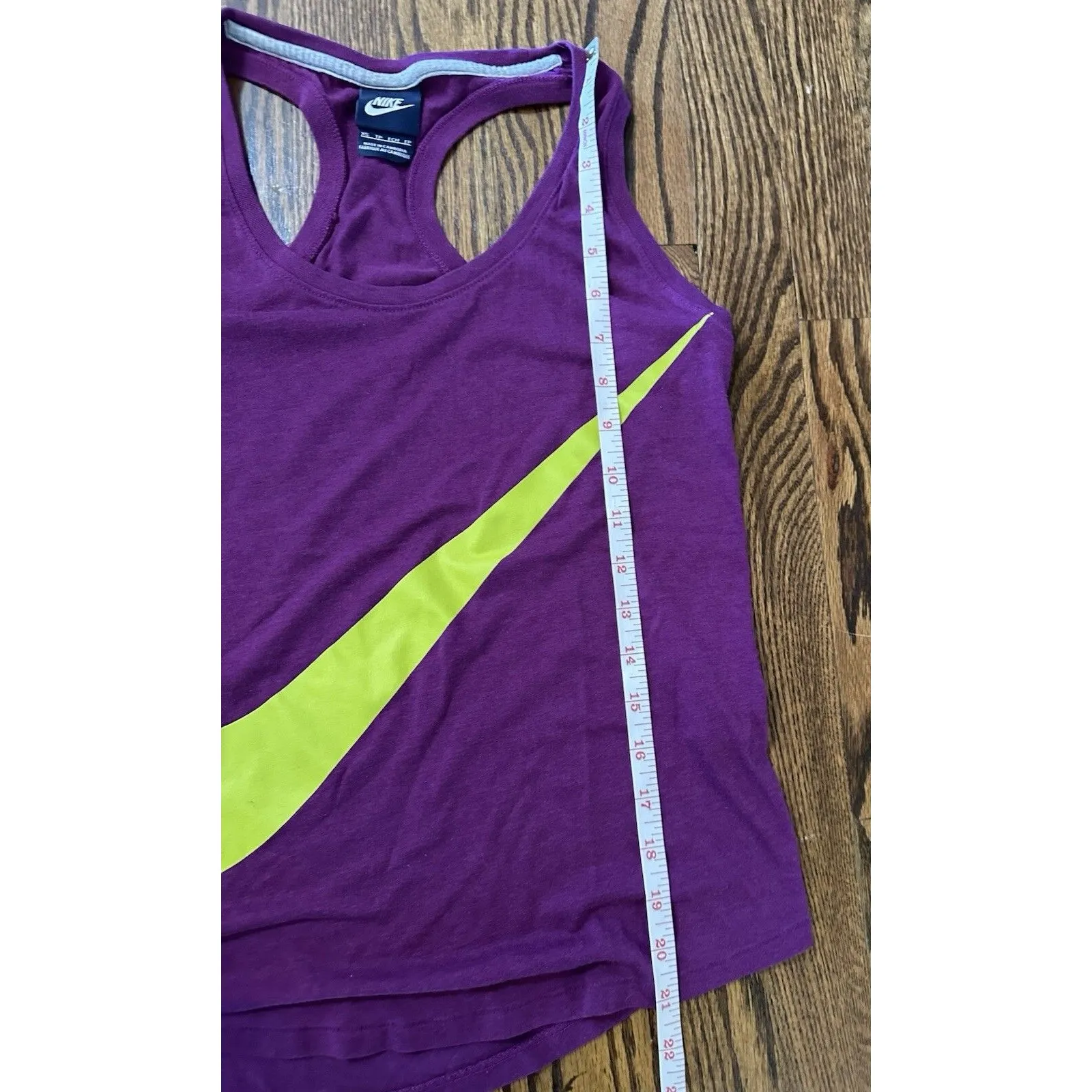 NIKE Size XS Womens Cotton Blend Scoop Neck Athletic Racer Back Top Purple EUC - Image 4